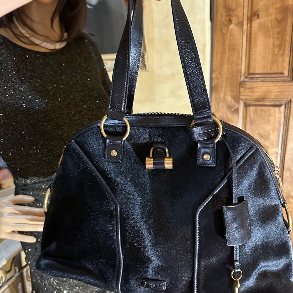 Gorgeous Yves Saint Laurent Black Pony Hair Large Muse Bag - Picture 7 of 16